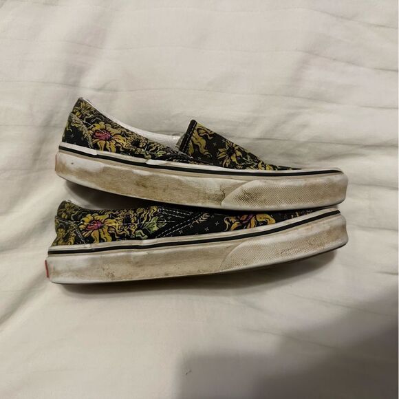 Rare Van Gogh sunflower and skull slip on vans - Picture 4 of 7